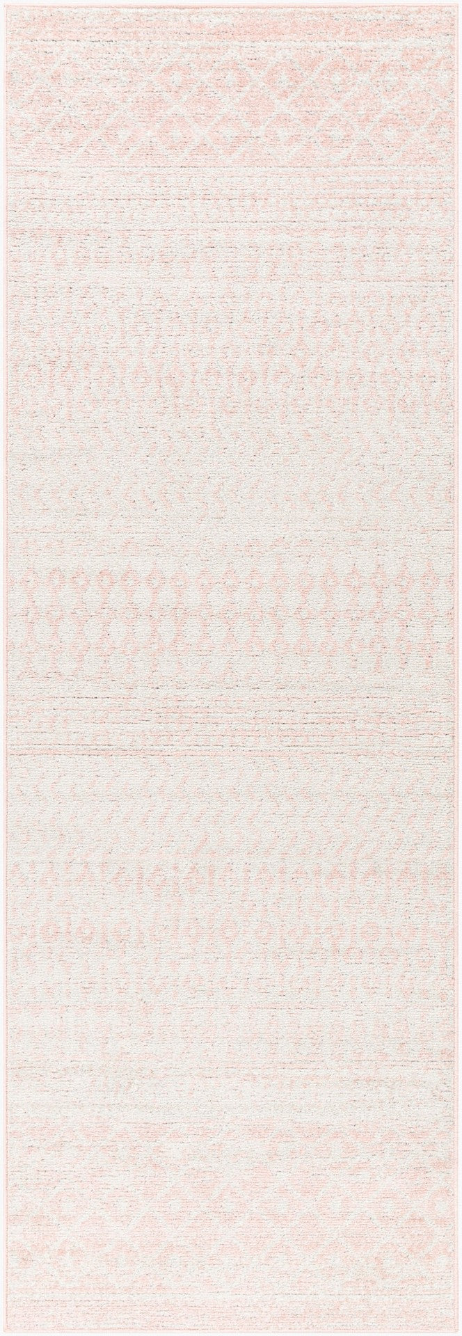 Livabliss Elaziz Moroccan Geometric Polypropylene Area Rug for Entryway Bathroom or Bedroom Blush, Light Gr 2'7" x 7'7" ELZ2358-2776