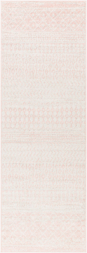 Livabliss Elaziz Moroccan Geometric Polypropylene Area Rug for Entryway Bathroom or Bedroom Blush, Light Gr 2'7" x 7'7" ELZ2358-2776