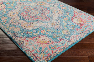 Livabliss Elaziz Turkish Polypropylene Accent Rug with Traditional Geometric Pattern for Entryways Navy, Sky Blue 7'10" x 10'2" ELZ2360-710103