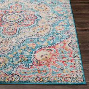 Livabliss Elaziz Turkish Polypropylene Accent Rug with Traditional Geometric Pattern for Entryways Navy, Sky Blue 7'10" x 10'2" ELZ2360-710103