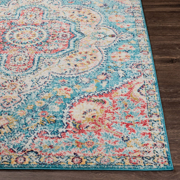 Livabliss Elaziz Turkish Polypropylene Accent Rug with Traditional Geometric Pattern for Entryways Navy, Sky Blue 7'10" x 10'2" ELZ2360-710103