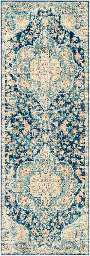 Livabliss Elaziz Turkish Heritage Runner Rug Polypropylene Woven Hallway Entryway Accent Navy, Sky Blue 2'7" x 7'7" ELZ2361-2776