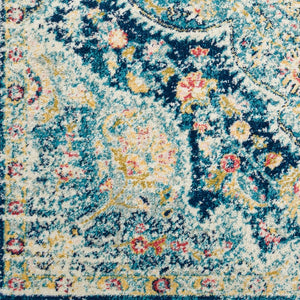 Livabliss Elaziz Turkish Heritage Runner Rug Polypropylene Woven Hallway Entryway Accent Navy, Sky Blue 2'7" x 7'7" ELZ2361-2776