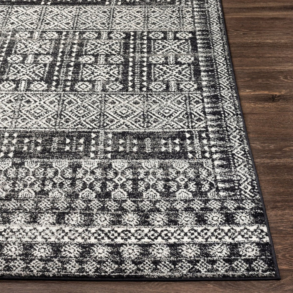 Livabliss Elaziz Geometric Machine Woven Polypropylene Accent Rug for Entryway or Kitchen Black, Gray 2'7" x 7'6" ELZ2362-2776