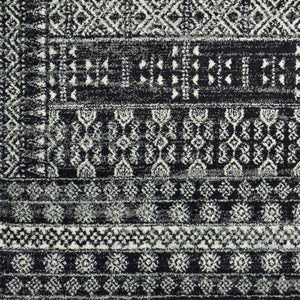 Livabliss Elaziz Geometric Machine Woven Polypropylene Accent Rug for Entryway or Kitchen Black, Gray 2' x 3' ELZ2362-23
