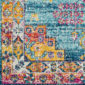Livabliss Elaziz Persian Inspired Machine Woven Polypropylene Rug for Entryways and Hallways Navy, Sky Blue 2' x 2'11" ELZ2365-23