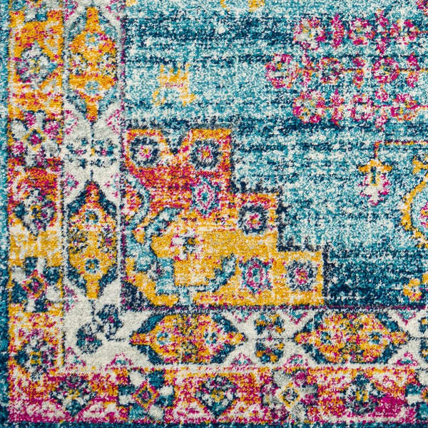Livabliss Elaziz Persian Inspired Machine Woven Polypropylene Rug for Entryways and Hallways Navy, Sky Blue 2' x 2'11" ELZ2365-23