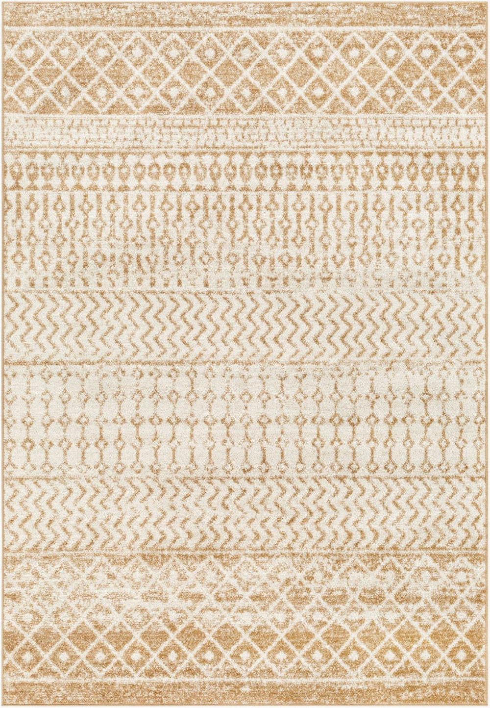 Livabliss Elaziz Moroccan Geometric Polypropylene Area Rug for Living Room or Dining Space Cream, Taupe 4' x 6' ELZ2367-46OV