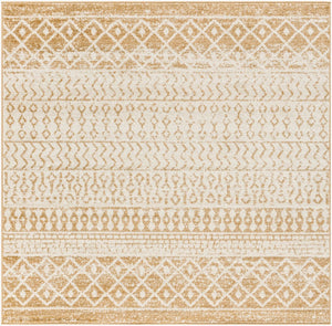 Livabliss Elaziz Moroccan Geometric Polypropylene Area Rug for Living Room or Dining Space Cream, Taupe 5' x 5' ELZ2367-5SQ