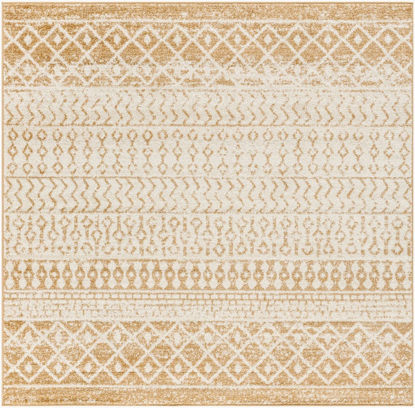 Livabliss Elaziz Moroccan Geometric Polypropylene Area Rug for Living Room or Dining Space Cream, Taupe 5' x 5' ELZ2367-5SQ