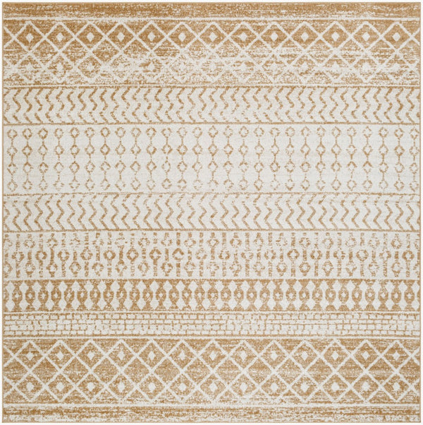 Livabliss Elaziz Moroccan Geometric Polypropylene Area Rug for Living Room or Dining Space Cream, Taupe 7'10" x 7'10" Square ELZ2367-710SQ