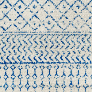 Livabliss Elaziz Machine Woven Moroccan Global Pattern Polypropylene Rug for Living Rooms Cream, Dark Blu 8'10" x 12'6" ELZ2368-9126