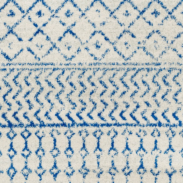 Livabliss Elaziz Machine Woven Moroccan Global Pattern Polypropylene Rug for Living Rooms Cream, Dark Blu 8'10" x 12'6" ELZ2368-9126