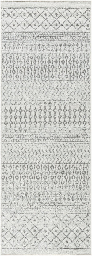 Livabliss Elaziz Global Pattern Polypropylene Area Rug Turkish Woven Living Room Accent Cream, Charcoal 2'7" x 12' ELZ2369-2712