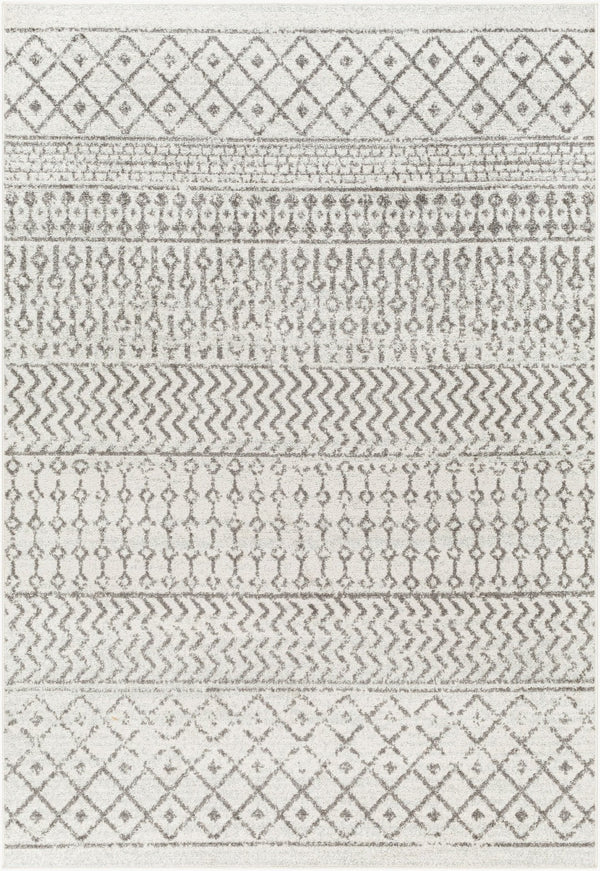 Livabliss Elaziz Global Pattern Polypropylene Area Rug Turkish Woven Living Room Accent Cream, Charcoal 8'10" x 12'6" ELZ2369-9126