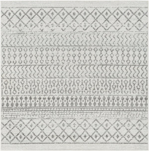 Livabliss Elaziz Global Pattern Polypropylene Area Rug Turkish Woven Living Room Accent Cream, Charcoal 7'10" x 7'10" Square ELZ2369-710SQ