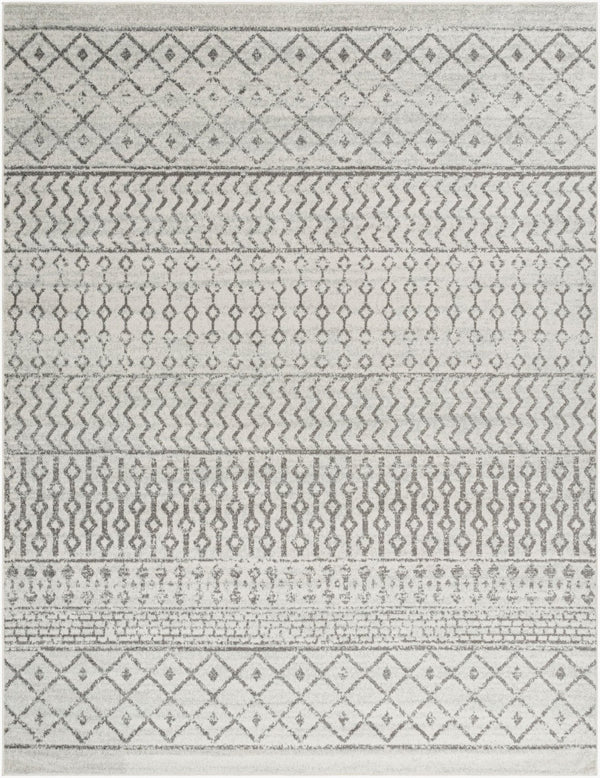 Livabliss Elaziz Global Pattern Polypropylene Area Rug Turkish Woven Living Room Accent Cream, Charcoal 7'10" x 10'2" ELZ2369-710103
