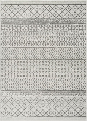 Livabliss Elaziz Global Pattern Polypropylene Area Rug Turkish Woven Living Room Accent Cream, Charcoal 7'10" x 11' ELZ2369-71011