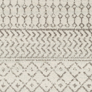 Livabliss Elaziz Global Pattern Polypropylene Area Rug Turkish Woven Living Room Accent Cream, Charcoal 6'7" x 9' Oval ELZ2369-679OV