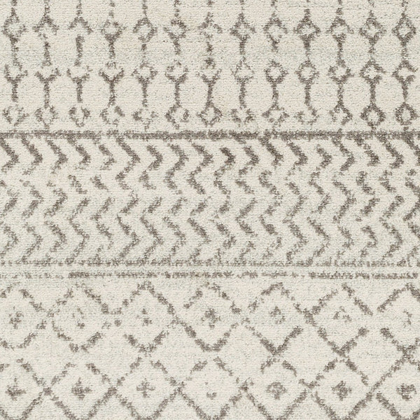Livabliss Elaziz Global Pattern Polypropylene Area Rug Turkish Woven Living Room Accent Cream, Charcoal 6'7" x 9' Oval ELZ2369-679OV