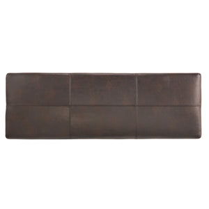 English Elm Glouster Bench Style Pu Leather Storage Ottoman with Soft Close Lid for Bedroom Brown 57742.00BRN
