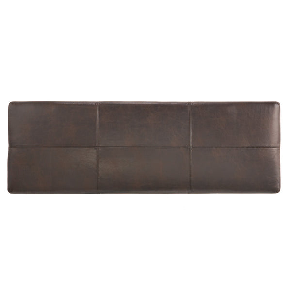English Elm Glouster Bench Style Pu Leather Storage Ottoman with Soft Close Lid for Bedroom Brown 57742.00BRN