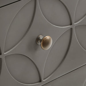 Homelegance By Top-Line Bellamy Arched Diamond Gold Metal End Table Grey Engineered Wood