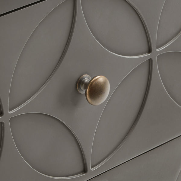 Homelegance By Top-Line Bellamy Arched Diamond Gold Metal End Table Grey Engineered Wood