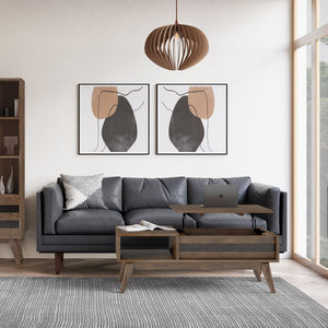 English Elm Clarkson Lift Top Coffee Table - Handcrafted Acacia Wood In Rustic Aged Brown For Stylish Storage Solutions B136P158775