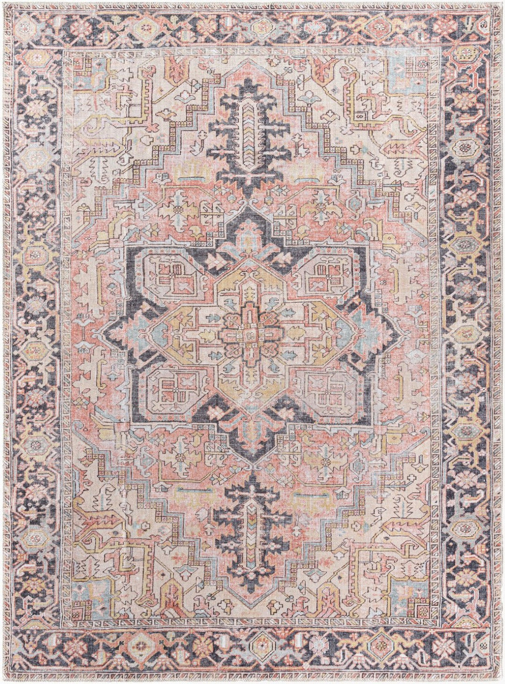 Livabliss Embrace Flatweave Polyester Area Rug Turkish Machine Woven for High Traffic Rooms Burnt Orange, B 6'7" x 9' EMA2306-679