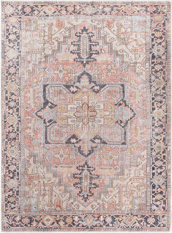 Livabliss Embrace Flatweave Polyester Area Rug Turkish Machine Woven for High Traffic Rooms Burnt Orange, B 6'7" x 9' EMA2306-679