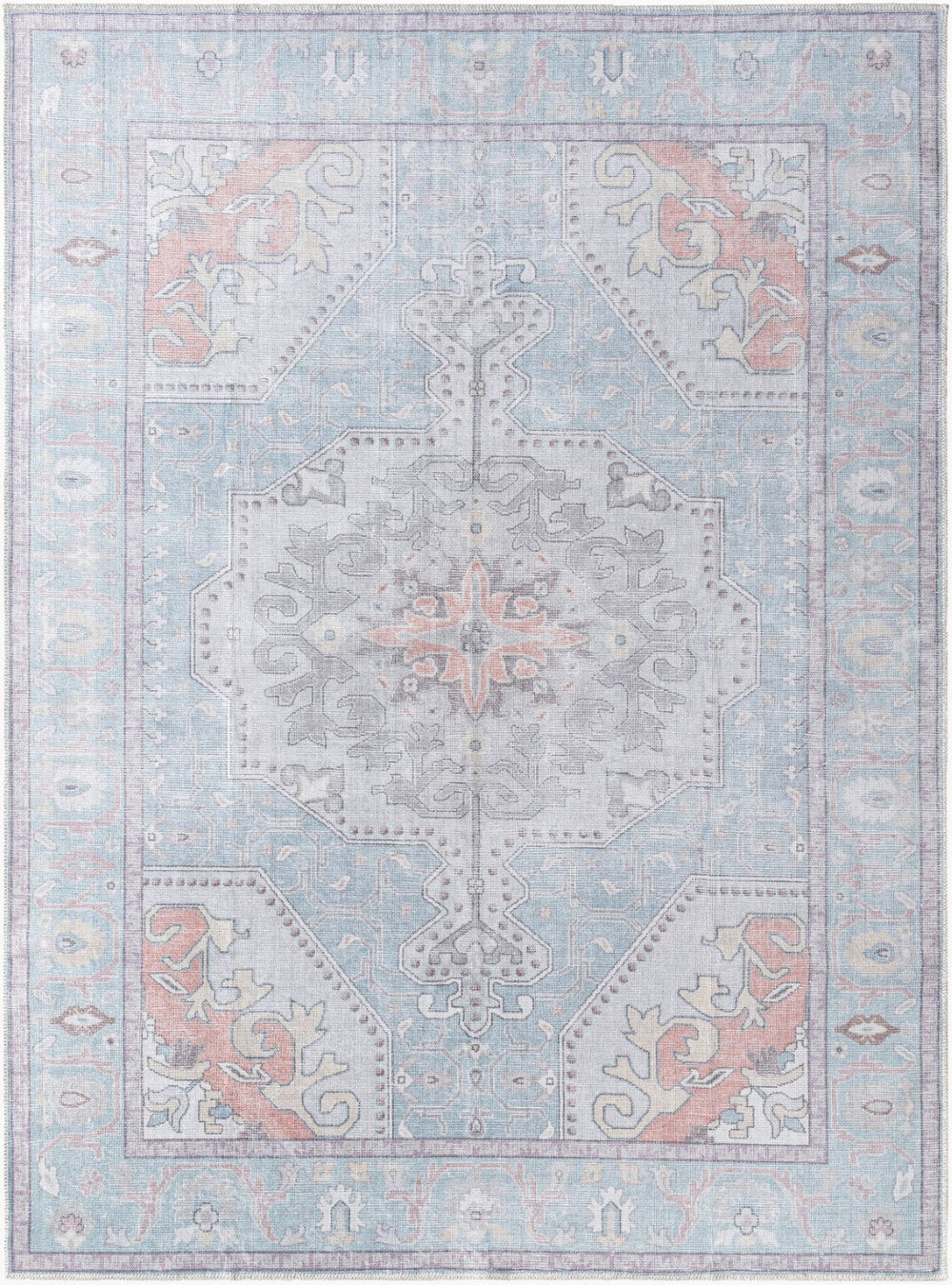 Livabliss Embrace Flatweave Polyester Area Rug Woven in Turkey for Living and Dining Rooms Denim, Burnt Or 7'10" x 10' EMA2307-71010