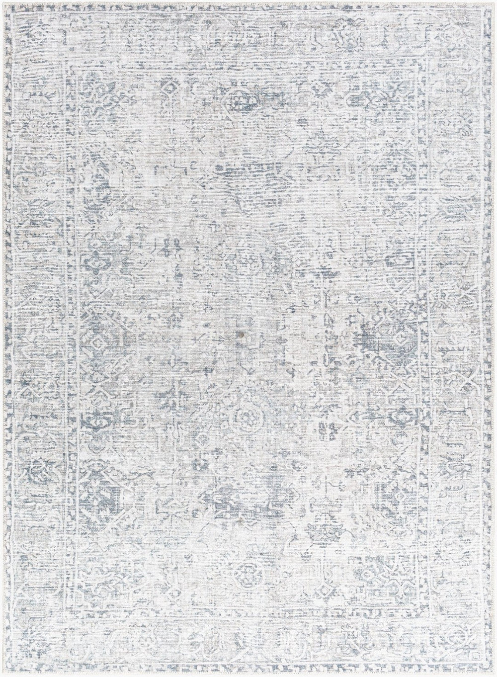 Livabliss Embrace Machine Woven Polyester Area Rug Low Pile Geometric Design for Living Rooms Denim, Light Sl 6'7" x 9' EMA2309-679