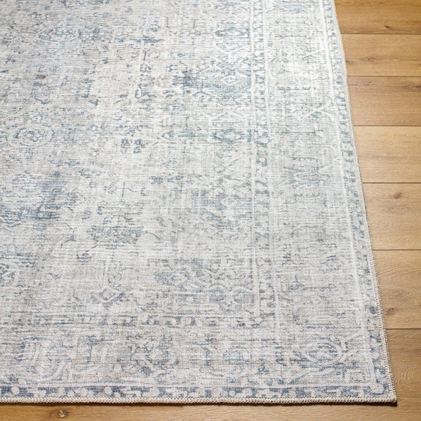 Livabliss Embrace Machine Woven Polyester Area Rug Low Pile Geometric Design for Living Rooms Denim, Light Sl 6'7" x 9' EMA2309-679