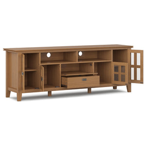 English Elm Artisan 72" Handcrafted Tv Media Stand In Honey Brown - Stylish Storage For Your Living Room Décor B136P158424