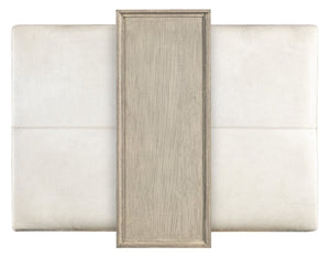 Hooker Furniture Melange Cream Hair-On-Hide Bridged Cocktail Table With Movable Wood Tray, Light Plinth Base, Luxe Texture 628-80481-95