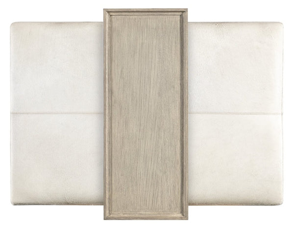 Hooker Furniture Melange Cream Hair-On-Hide Bridged Cocktail Table With Movable Wood Tray, Light Plinth Base, Luxe Texture 628-80481-95