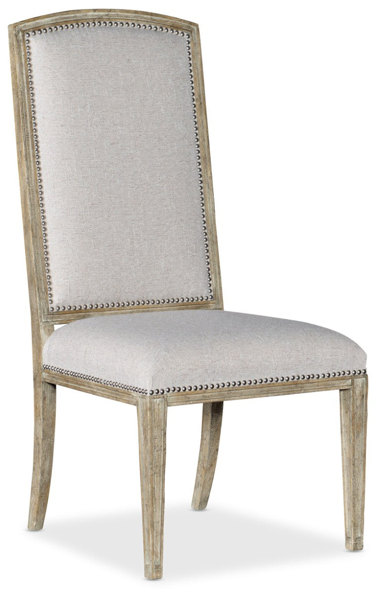 Hooker Furniture Castella Antique Slate Upholstered Side Chair With Nailhead Trim, Classic Scrolls & Performance Fabric —Mix Of Old World Elegance And Durable Comfort 5878-75410-80