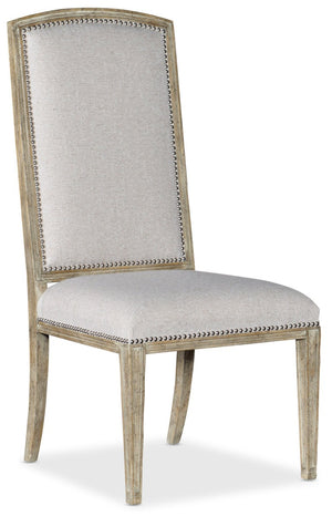 Hooker Furniture Castella Antique Slate Upholstered Side Chair With Nailhead Trim, Classic Scrolls & Performance Fabric —Mix Of Old World Elegance And Durable Comfort 5878-75410-80