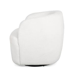 English Elm Christopher Knight Home® - Swivel Upholstered Accent Chair with Plush Fabric Comfort and 360° Rotation for Living Rooms White 74240.00WHI
