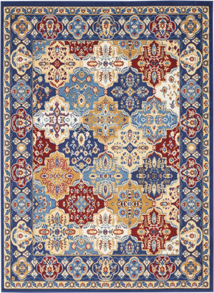 Nourison Grafix GRF31 Machine Made Power-loomed Narrow Border Indoor Only Bohemian Vintage Rug Multicolor, Multicolor 100% Polypropylene 99446809650