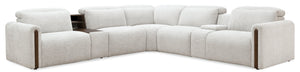 Hooker Furniture Anaheim Seven Piece Power Sectional White Performance Fabric Reclining Living Room Set SS900-7PC3-484