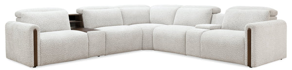 Hooker Furniture Anaheim Seven Piece Power Sectional White Performance Fabric Reclining Living Room Set SS900-7PC3-484