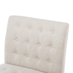 English Elm Accent Slipper Chairs Set of Two Button Tufted Plush Upholstered Living Room Pair 70752.00BGE