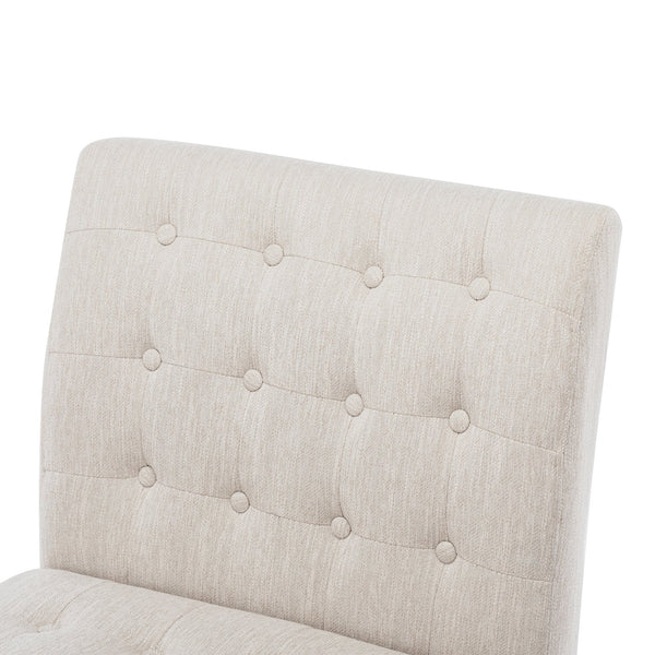 English Elm Accent Slipper Chairs Set of Two Button Tufted Plush Upholstered Living Room Pair 70752.00BGE