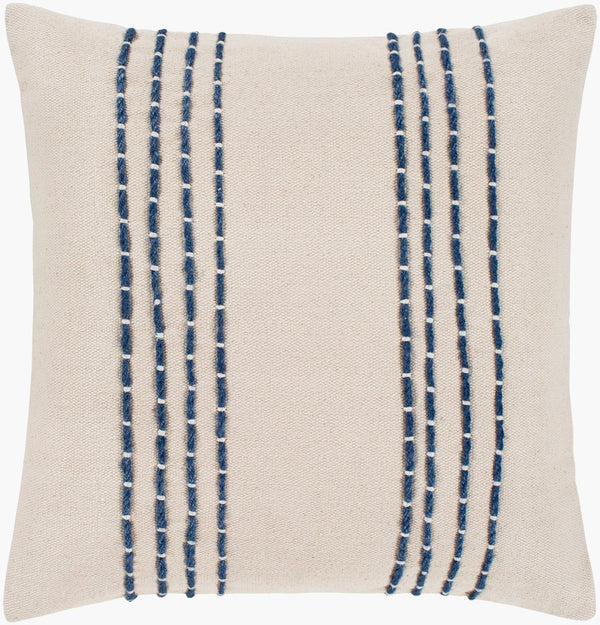 Livabliss Emilio Handcrafted Cotton Throw Pillow Coastal Texture for Sofa Bedroom Decor EML004-1818D
