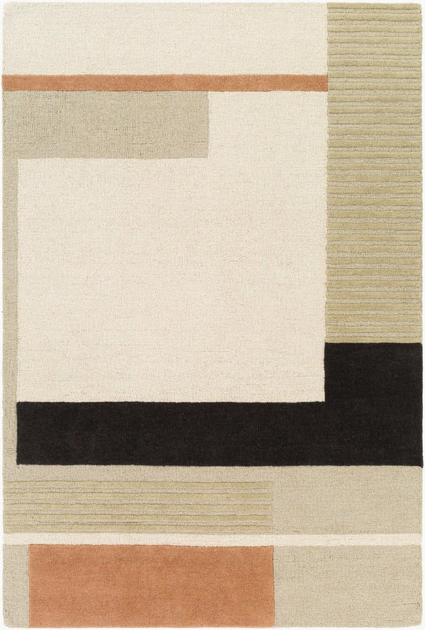 Livabliss Emma Hand Tufted Wool Accent Rug with High Low Pile Texture for Entryway or Bedroom Light Beige, Bl 2' x 3' EMM2303-23