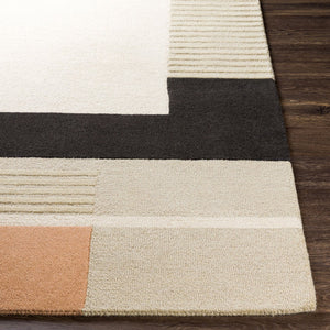 Livabliss Emma Hand Tufted Wool Accent Rug with High Low Pile Texture for Entryway or Bedroom Light Beige, Bl 2' x 3' EMM2303-23