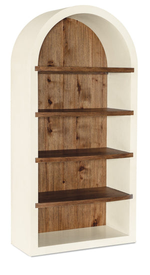 Hooker Furniture Big Sky Tahoe Etagere Rustic Avalanche White & Vintage Natural Hickory Shelves, Adjustable Storage 6700-50005-02