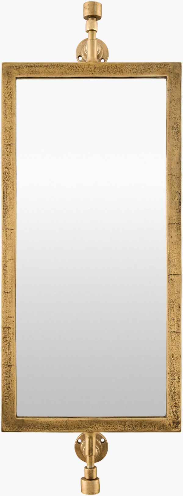 Surya Emmeline 42"H X 16"W X 8"D Rustic Industrial Accent Mirror - Transform Your Space With Style Frame, Gold Aluminum Emme002-4216